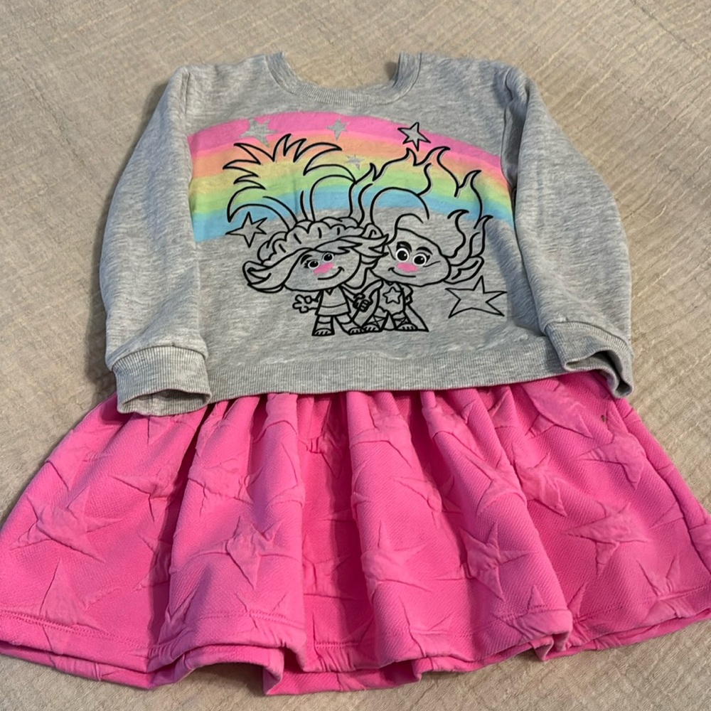 Trolls 5T one piece sweatshirt dress